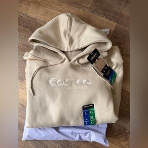 Kirkland Signature Cream/ Beige Costco Embroidered Hoodie. Size L M/XL W